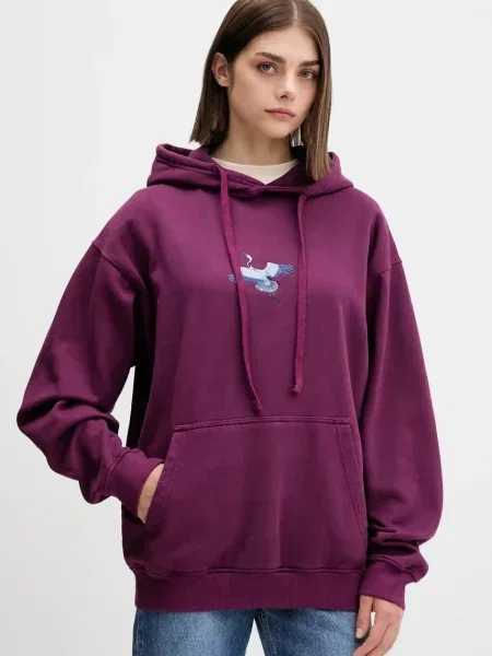 Свитер Kaotiko с капюшоном с аппликацией фиолетовый