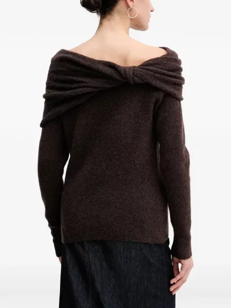 Sweter Hoss Intropia drapowany brązowy