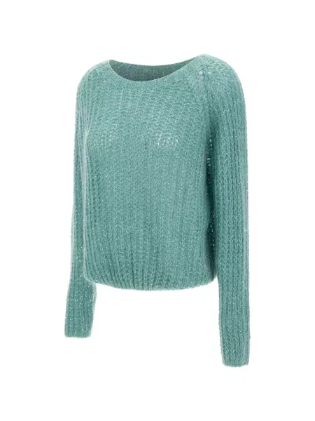 Pulover Kaos cu paiete ajurat verde