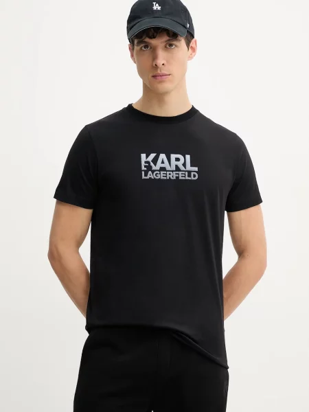 Тениска Karl Lagerfeld с апликация черно