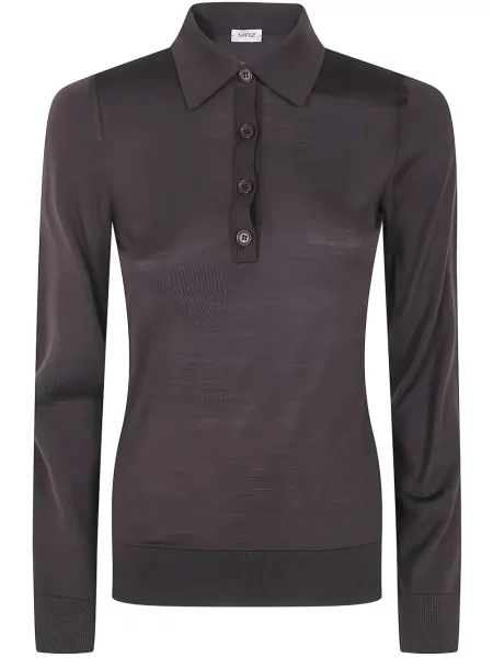 Tricou polo Mrz de lână maro