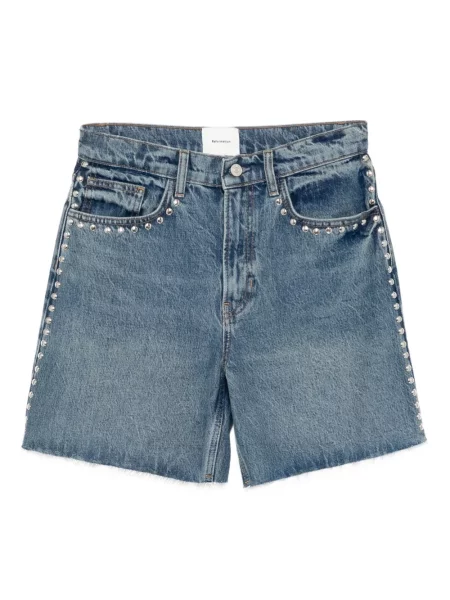 Szorty jeansowe Reformation niebieskie