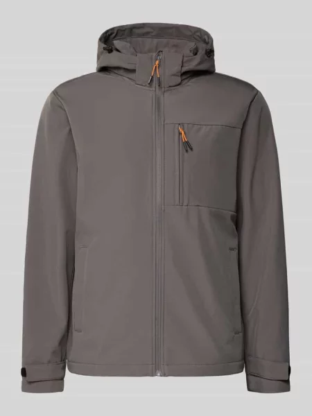 Kurtka softshell z kieszenią na piersi i patkami na rękawach Jack & Jones