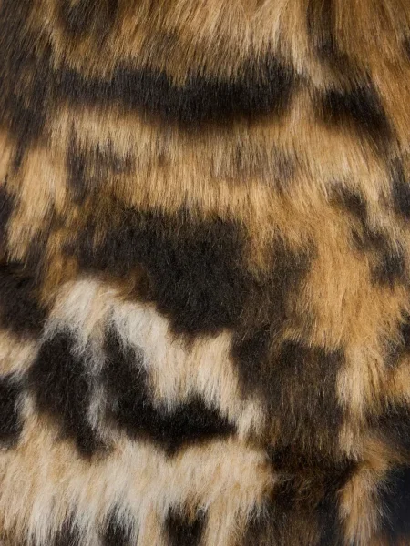 Pălărie Etro cu model leopard cu blană maro