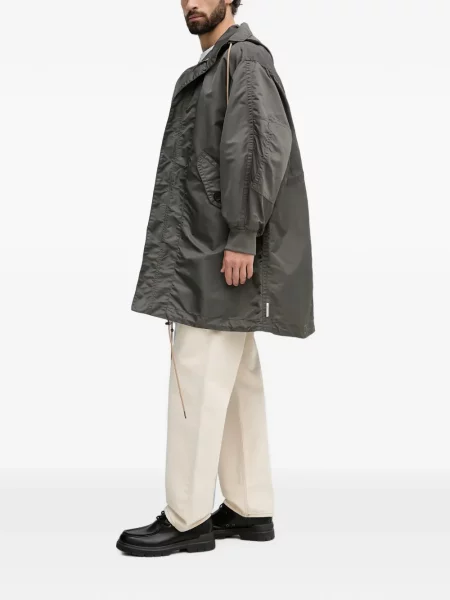 Palton Armani Exchange cu glugă verde