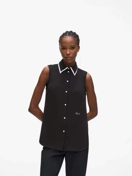 Karl Lagerfeld Bluză negru alb