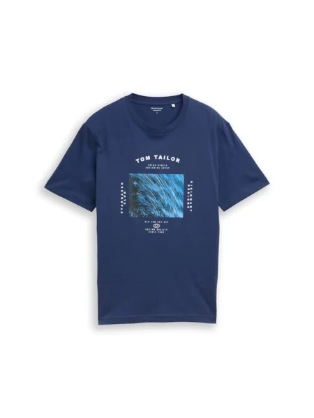 TOM TAILOR Majica azur / encijan / črna bela