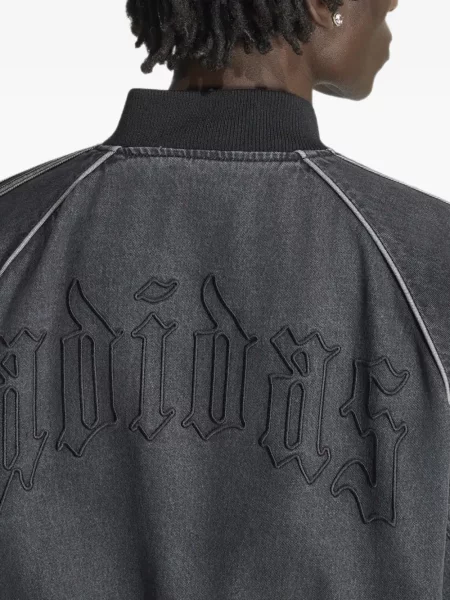 Geacă de blugi Adidas cu broderie negru