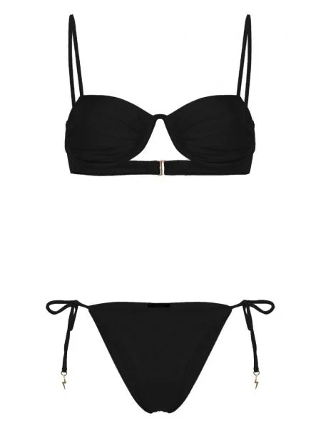 Bikini Noire Swimwear din satin negru