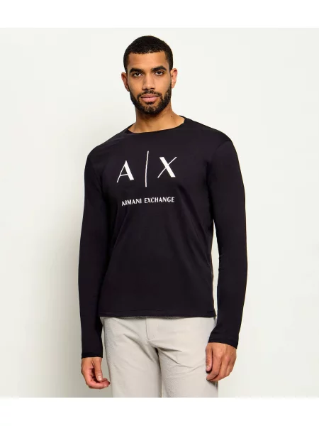 Tricou cu mânecă lungă Eax negru
