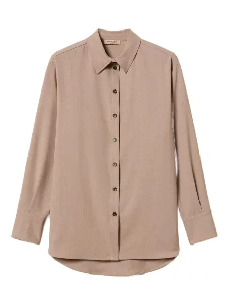 Cămașă Twinset cu crăpătură maro