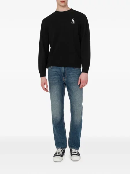 Pulover Love Moschino cu broderie negru
