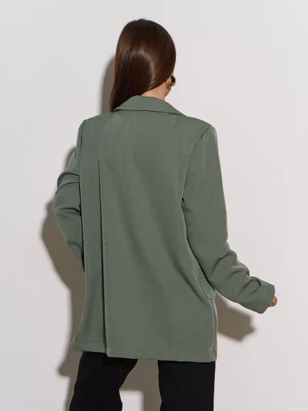 Піджак ISSA Plus оливковий комбінований верх