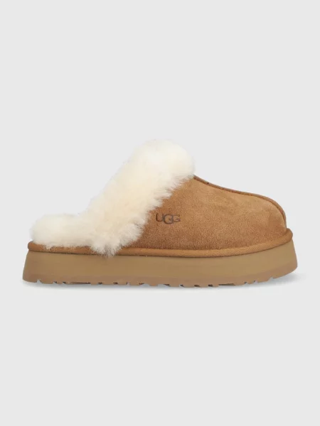 UGG papuci din piele intoarsa W Disquette maro