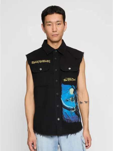 Ретро риза Brandit без ръкави черно