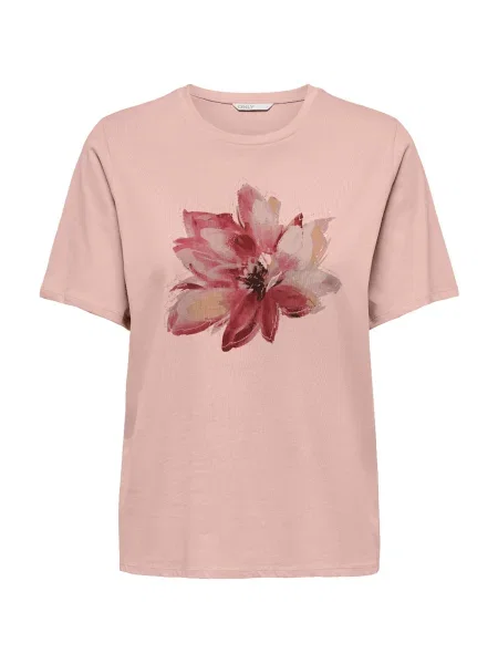 ONLY Tricou ONLKITA / roz pudră / roșu burgundy bej