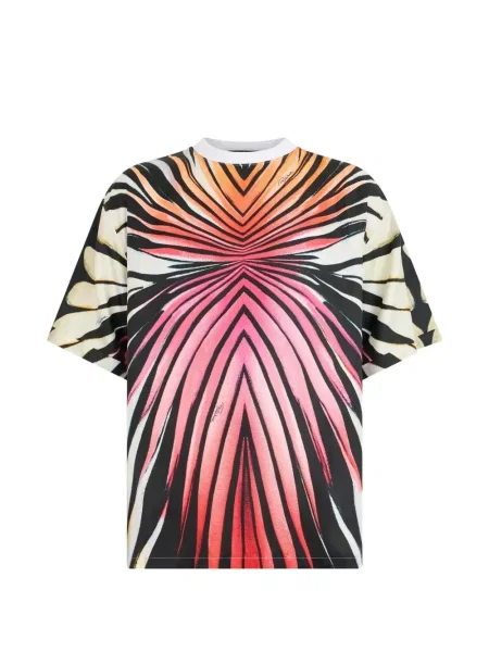 Tricou Roberto Cavalli cu imagine cu imprimeu abstract alb