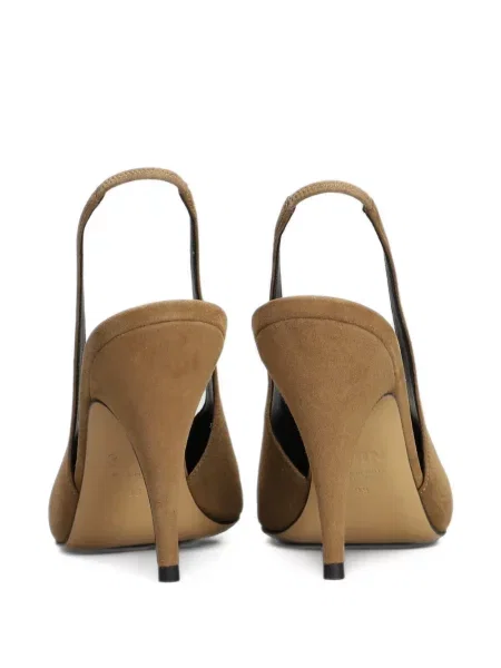 Pantofi cu toc 3juin din piele de căprioară slingback maro