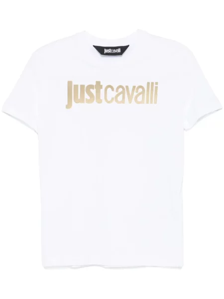 Tricou Just Cavalli cu imagine alb
