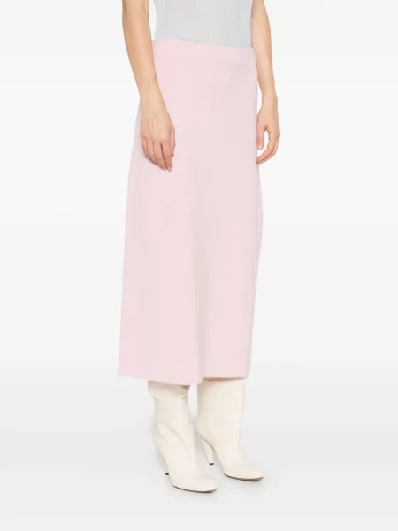 Spódnica midi Khaite do kolan różowa