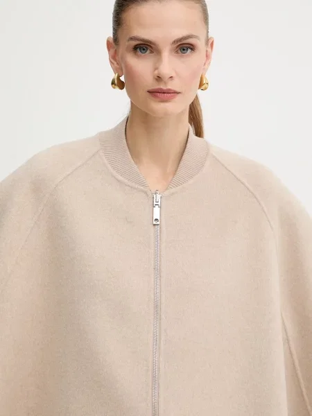 Двостороннє пончо з додаванням вовни MAX&Co. бежевий