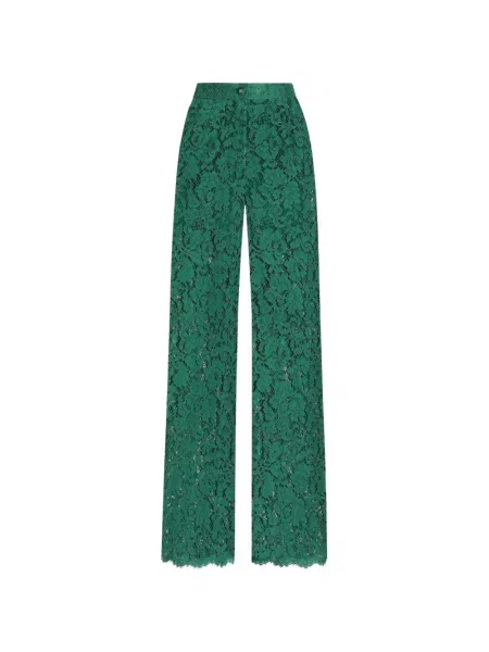 Pantaloni Dolce & Gabbana din dantelă verde
