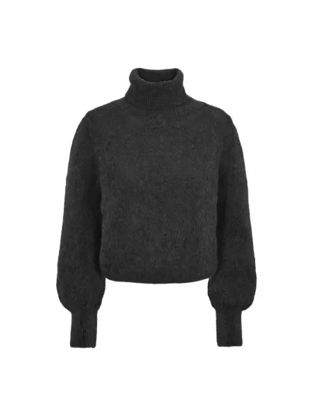 Golf sweter z golfem American Dreams z alpaki czarny