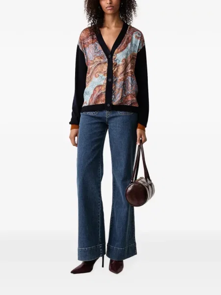 Cardigan Lola_casademunt cu imagine cu model paisley albastru