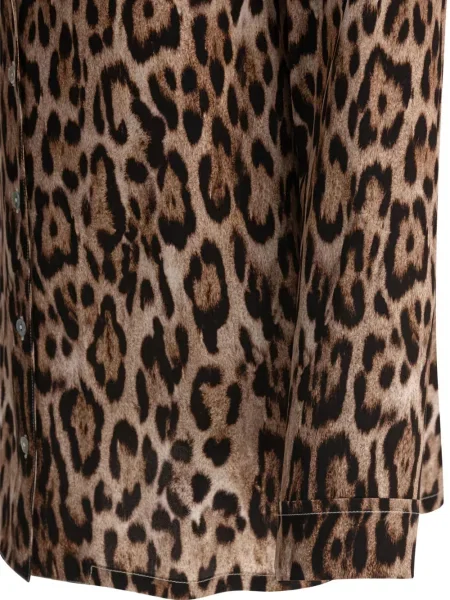 Bluză Sleep No More cu imagine cu model leopard maro