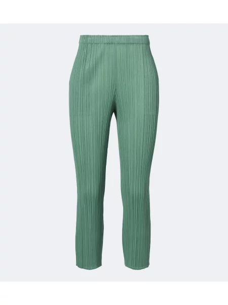 Pantaloni Pleats Please Issey Miyake verde