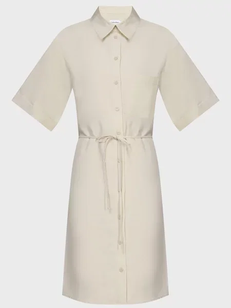 Лляна сукня Calvin Klein бежева