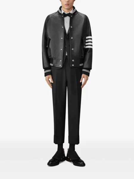 Geanta de piele Thom Browne negru