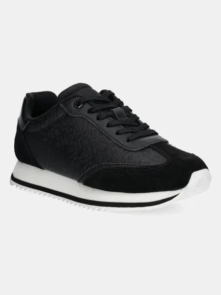 Šněrovací krajkové tenisky Calvin Klein černé