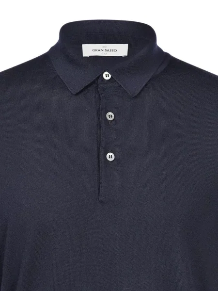 Lung tricou polo Gran Sasso albastru
