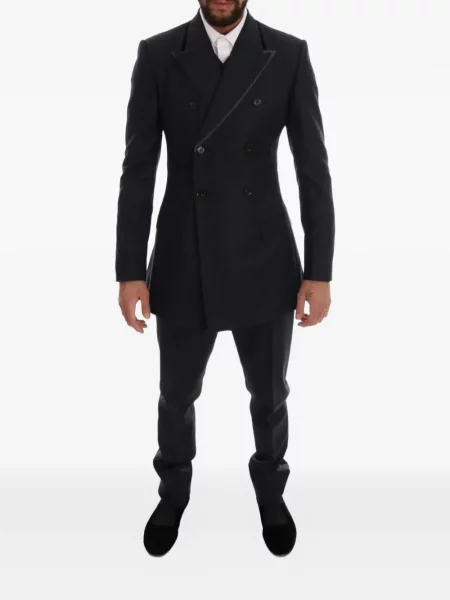 Costum Dolce & Gabbana de lână cu două rânduri de nasturi negru