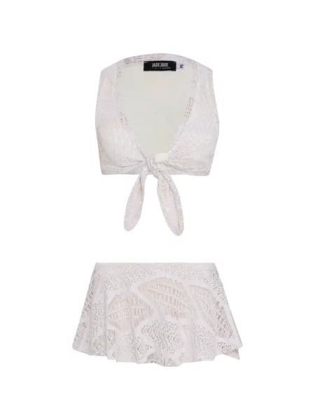 Bikini Amir Slama tricotate alb