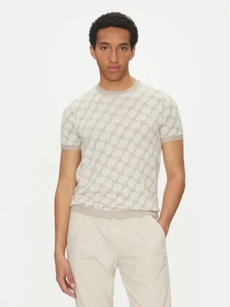 JOOP! Svetr 17 Béžová Modern Fit bílý