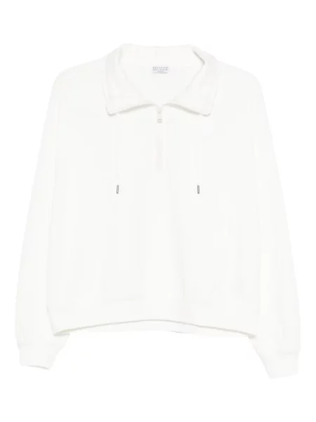Kołnierzykowy bluza Brunello Cucinelli biała