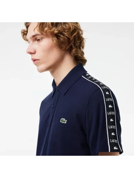 Lacoste Polo O Regularnym Kroju Z Nadrukiem granatowy