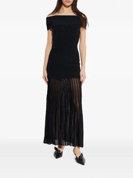 Rochie Michael Michael Kors plisată de costum cu bretele maro