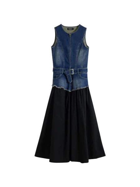 Öltöny denim ruha Desigual kék