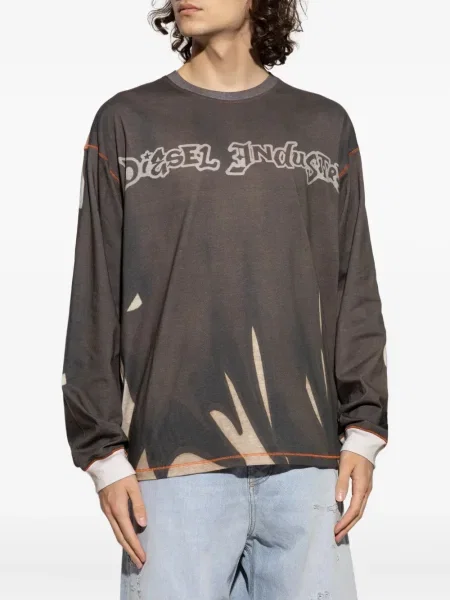Tricou Diesel lung maro