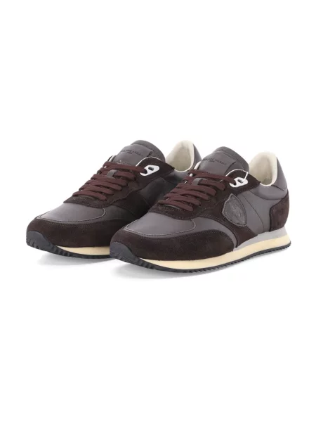 Sneakersy Philippe Model skórzane brązowe