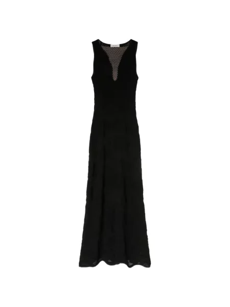 Rochie maxi Retori cu model floral tricotate negru