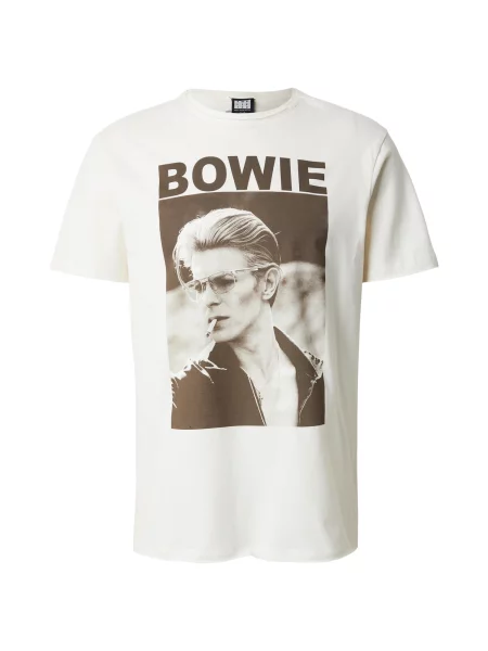 AMPLIFIED Tričko DAVID BOWIE CIGARETTE tmavě / offwhite hnědá