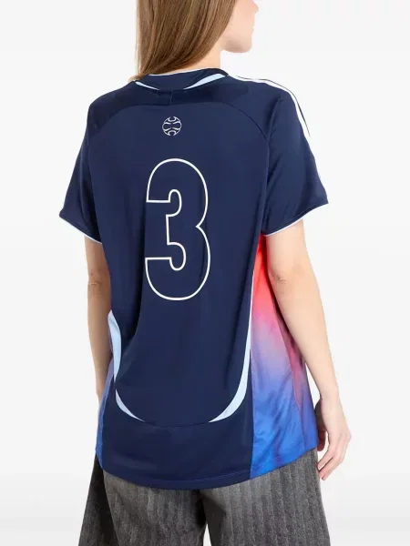 Top Adidas cu dungi din jerseu cu imagine gri