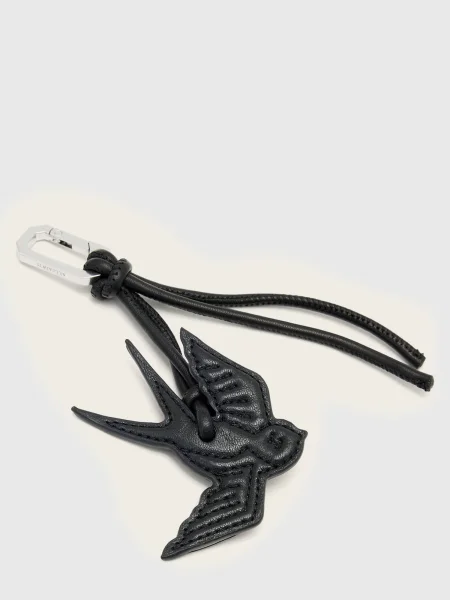 Usnjen obesek za ključe AllSaints SWALLOW črna