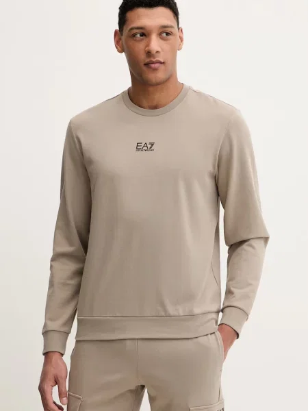 Emporio Armani pulover bombažen rjava