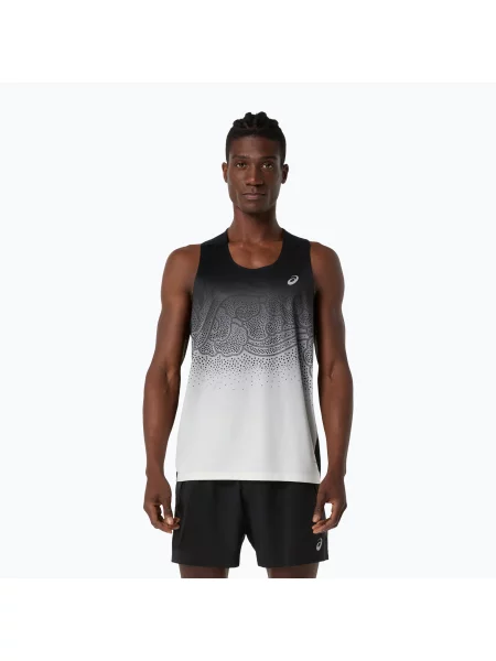 Tricou de alergare pentru bărbați ASICS Road Fade Singlet performance black/cream negru