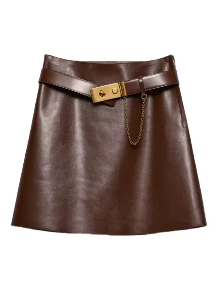 Fustă din piele Prada maro